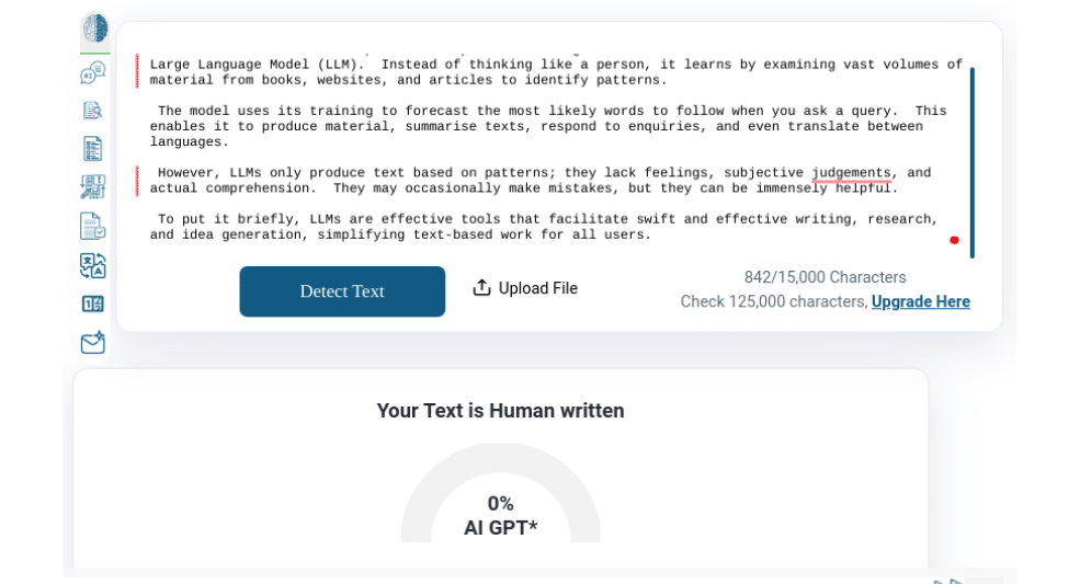 ZEROGPT - Quillbot Fail